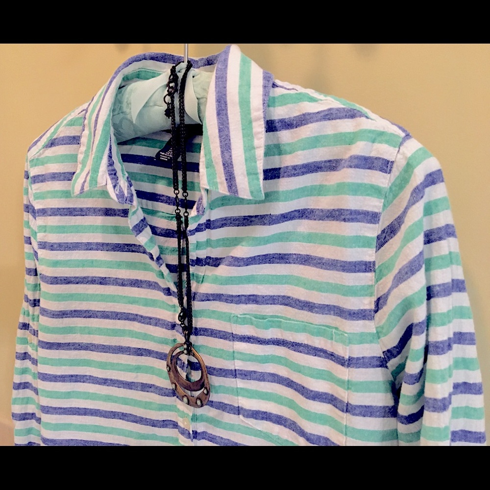 ⛅️Gap Popover Pocket Shirt in Linen sz S